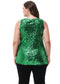 Womens Plus Size Sleeveless Sequin Tops Sparkle Shine Tank Top