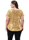 Women's Sequin Tops Plus Size Round Neck Sparkle Glitter Short Sleeve Party Tunic Blouse