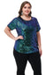 Women's Sequin Tops Plus Size Round Neck Sparkle Glitter Short Sleeve Party Tunic Blouse