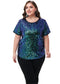 Women's Sequin Tops Plus Size Round Neck Sparkle Glitter Short Sleeve Party Tunic Blouse