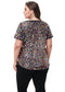 Women's Sequin Tops Plus Size Round Neck Sparkle Glitter Short Sleeve Party Tunic Blouse