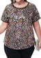 Women's Sequin Tops Plus Size Round Neck Sparkle Glitter Short Sleeve Party Tunic Blouse