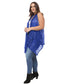 Anna-Kaci Women's Plus Size Boho Open Front Crochet Cover Up Sleeveless Shawl Cardigan Vest, Royal Blue