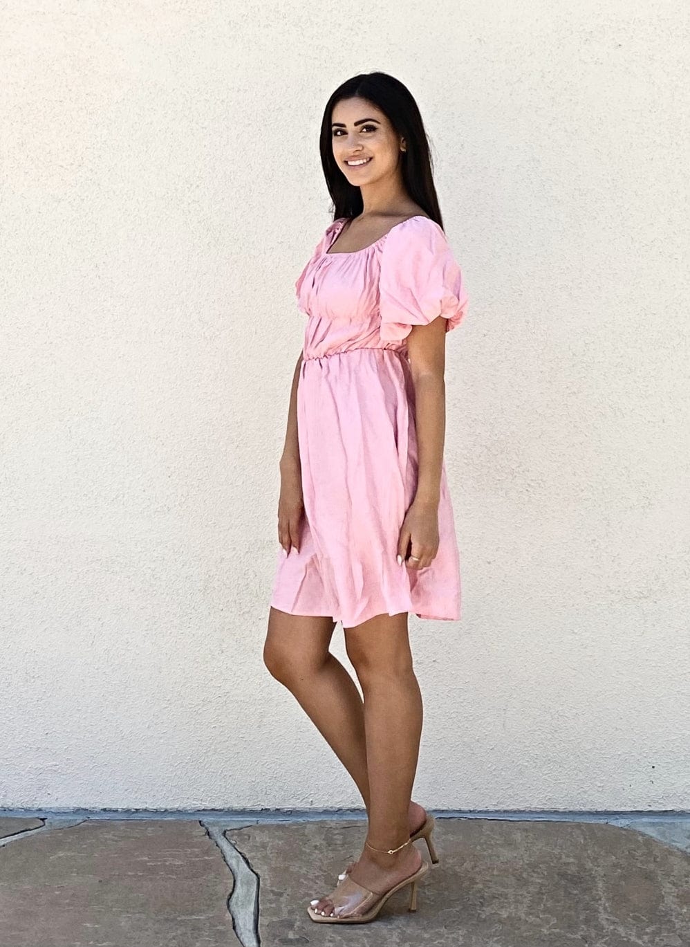 Off Shoulder Puff Sleeve Dress