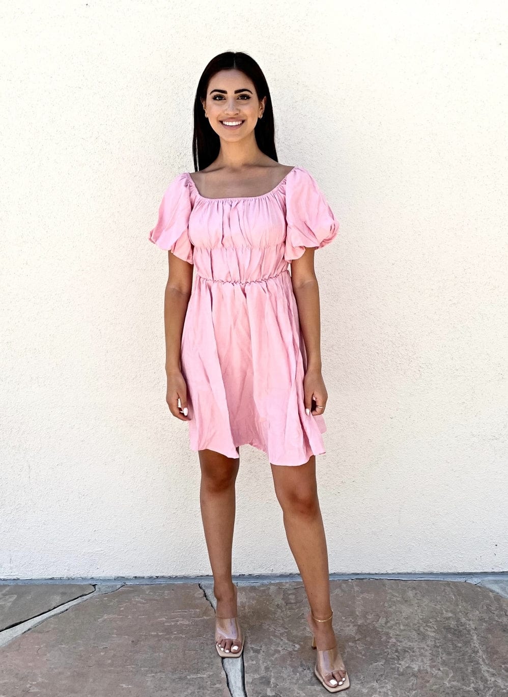 Off Shoulder Puff Sleeve Dress