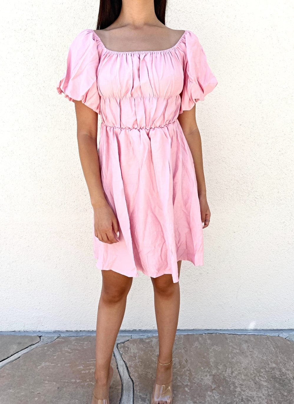 Off Shoulder Puff Sleeve Dress