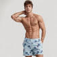 Men's Quick-Dry Swim Trunks with Tropical Palm Tree Print and Elastic Drawstring Waist for Beach and Pool Comfort