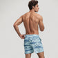 Men's Abstract Print Swim Trunks with Quick-Dry Fabric and Adjustable Drawstring Waistband