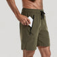 Men's Swim Trunks with Zipper Pockets and Adjustable Drawstring Waistband for Everyday Comfort