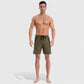 Men's Solid Performance Swim Trunks with Zip Pockets and Adjustable Drawstring Waist
