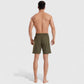 Men's Solid Performance Swim Trunks with Zip Pockets and Adjustable Drawstring Waist