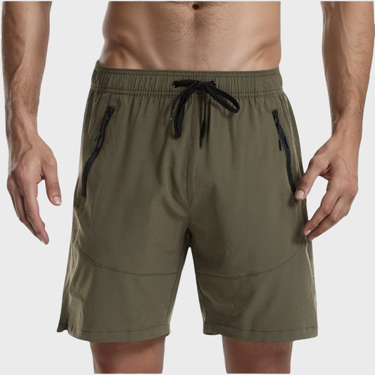 Men's Swim Trunks with Zipper Pockets and Adjustable Drawstring Waistband for Everyday Comfort