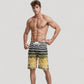 Men's Striped Swim Trunks with Adjustable Waistband and Lightweight Quick-Dry Fabric for Active Comfort