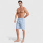 Men's Floral Print Board Shorts with Cargo Pocket and Adjustable Drawstring Waistband