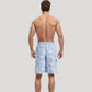 Men's Tropical Print Swim Trunks with Adjustable Drawstring Waist and Cargo Pocket Detail