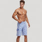 Men's Pineapple Print Swim Trunks with Adjustable Drawstring Waist and Lightweight Quick-Dry Fabric