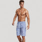 Men's Pineapple Print Swim Trunks with Adjustable Drawstring Waist and Lightweight Quick-Dry Fabric