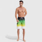 Men's Stripe Swim Shorts with Cargo Pocket and Adjustable Drawstring Waist