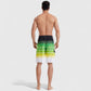 Men's Stripe Swim Shorts with Cargo Pocket and Adjustable Drawstring Waist