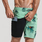 Men's Tropical Toucan Print Swim Trunks with Elastic Drawstring Waist and Quick-Dry Lightweight Fabric