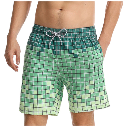 Men's Swim Shorts with Adjustable Drawstring Waistband and Quick-Dry Fabric