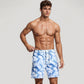Men's Cloud Wash Swim Trunks with Elastic Drawstring Waist and Lightweight Quick-Dry Fabric