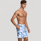 Men's Cloud Wash Swim Trunks with Elastic Drawstring Waist and Lightweight Quick-Dry Fabric