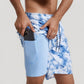 Men's Cloud Wash Swim Trunks with Elastic Drawstring Waist and Lightweight Quick-Dry Fabric