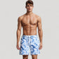 Men's Cloud Wash Swim Trunks with Elastic Drawstring Waist and Lightweight Quick-Dry Fabric