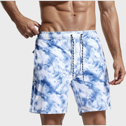 Men's Cloud Wash Swim Trunks with Elastic Drawstring Waist and Lightweight Quick-Dry Fabric