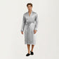 Men's Satin Robe with Classic Shawl Collar and Adjustable Waist Tie