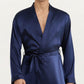 Men's Satin Robe with Classic Shawl Collar and Adjustable Waist Tie