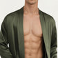 Men's Satin Robe with Classic Shawl Collar and Adjustable Waist Tie