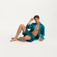 Men's Satin Robe with Classic Shawl Collar and Adjustable Waist Tie