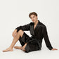 Men's Satin Robe with Waist Tie Belt and Front Pockets