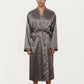 Men's Satin Robe with Waist Tie Belt and Front Pockets