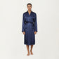 Men's Satin Robe with Waist Tie Belt and Front Pockets