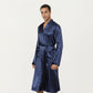 Men's Satin Robe with Waist Tie Belt and Front Pockets