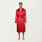 Men's Satin Robe with Waist Tie Belt and Front Pockets