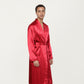 Men's Satin Robe with Waist Tie Belt and Front Pockets