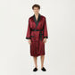 Men's Satin Robe with Contrast Shawl Collar Waist Tie and Front Pockets