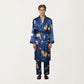 Men's 2-Piece Set Satin Dragon Print Robe and Lounge Pants with Shawl Collar and Waist Tie
