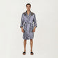 Men's Satin Robe with Shawl Collar Waist Tie and Front Pockets