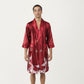 Men's Satin Robe with Shawl Collar Waist Tie and Front Pockets
