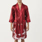 Men's Satin Robe with Shawl Collar Waist Tie and Front Pockets