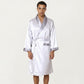 Men's Satin Robe with Shawl Collar Waist Tie and Front Pockets