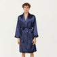 Men's Satin Robe with Shawl Collar Waist Tie and Front Pockets