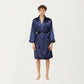 Men's Satin Robe with Shawl Collar Waist Tie and Front Pockets