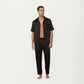 Men's Satin Lounge Pants with Elastic Waistband and Straight-Leg Fit