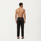 Men's Satin Lounge Pants with Elastic Waistband and Straight-Leg Fit